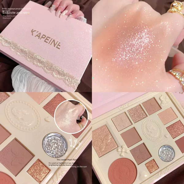 Capel Lace Eyeshadow Pearlescent Matte Blush High-gloss Silkworm Sleeping One-piece Crispy Rice Liquid Eyeshadow Plate