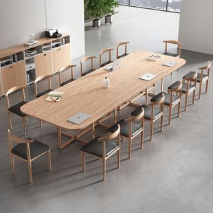 Nordic Modern Conference Table Long Table for 6-18 People Reading Room Library Training Table and Chair Combination Script Killing Long Table