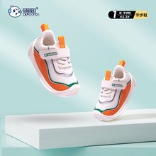 雪娃娃秋新款男童女童休闲儿童运动透气网面防滑软底机能学步鞋