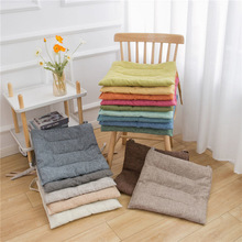 简约现代纯色棉麻坐垫餐桌椅垫四季办公室学生薄款透气汽车座垫子