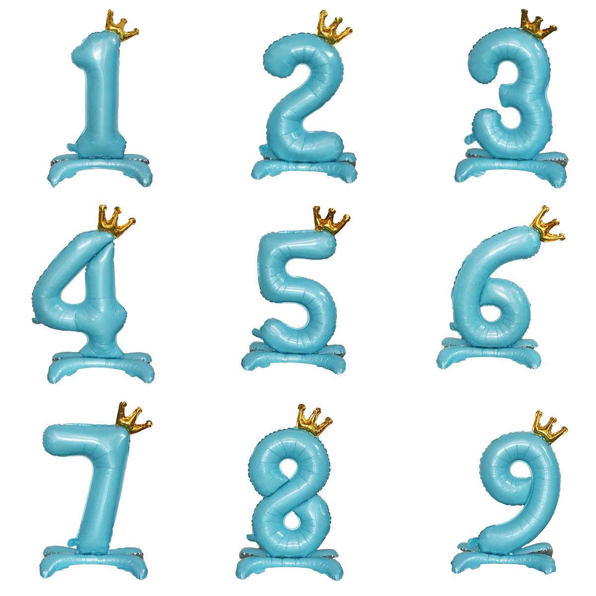 De pie digital corona de 32 pulgadas fiesta de cumpleaños digital decoración de la boda escena de diseño de película de aluminio de 32 pulgadas globo de pie