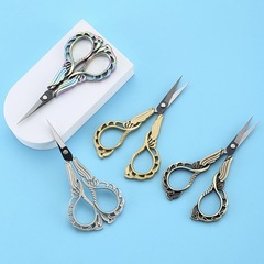 European-style retro stainless steel cross-stitch handmade window paper-cutting scissors, home-use yarn embroidery craft scissors