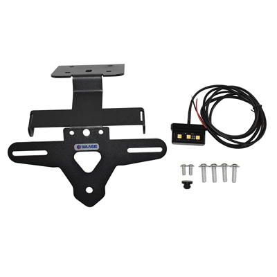 Suitable for KTM RC390 2022 -2024 modified motorcycle LED light short tail license plate frame rear license plate frame (Nömrə qabı) - black-black-style-i