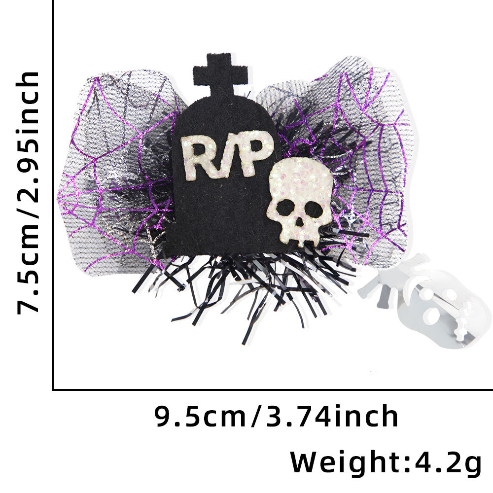 Nuevo Halloween bruja sombrero clip para el cabello para adultos niños fantasmas fiesta decoración tocado murciélago calabaza tarjeta de cabello de malla