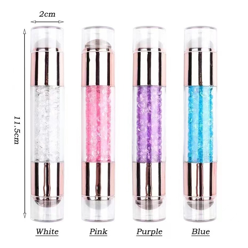 Cross-border hot nail tools ins double-headed silicone nail template stamp transfer pen acrylic colored diamond nail nail Cross-border hot nail tools ins double-headed silicone nail template stamp transfer pen acrylic colored diamond nail nail