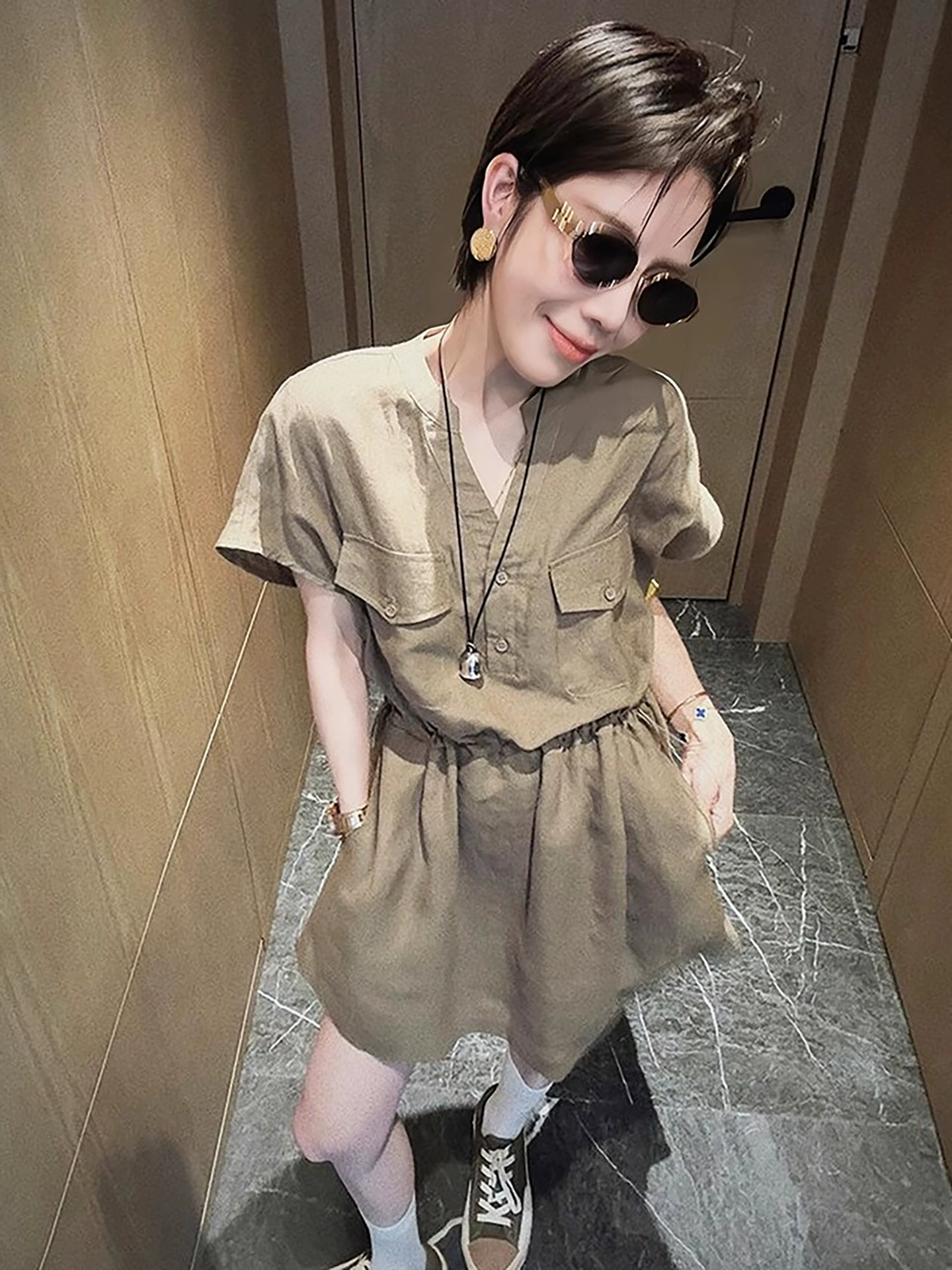 Dress, shirt, skirt, for teenagers, drawstring