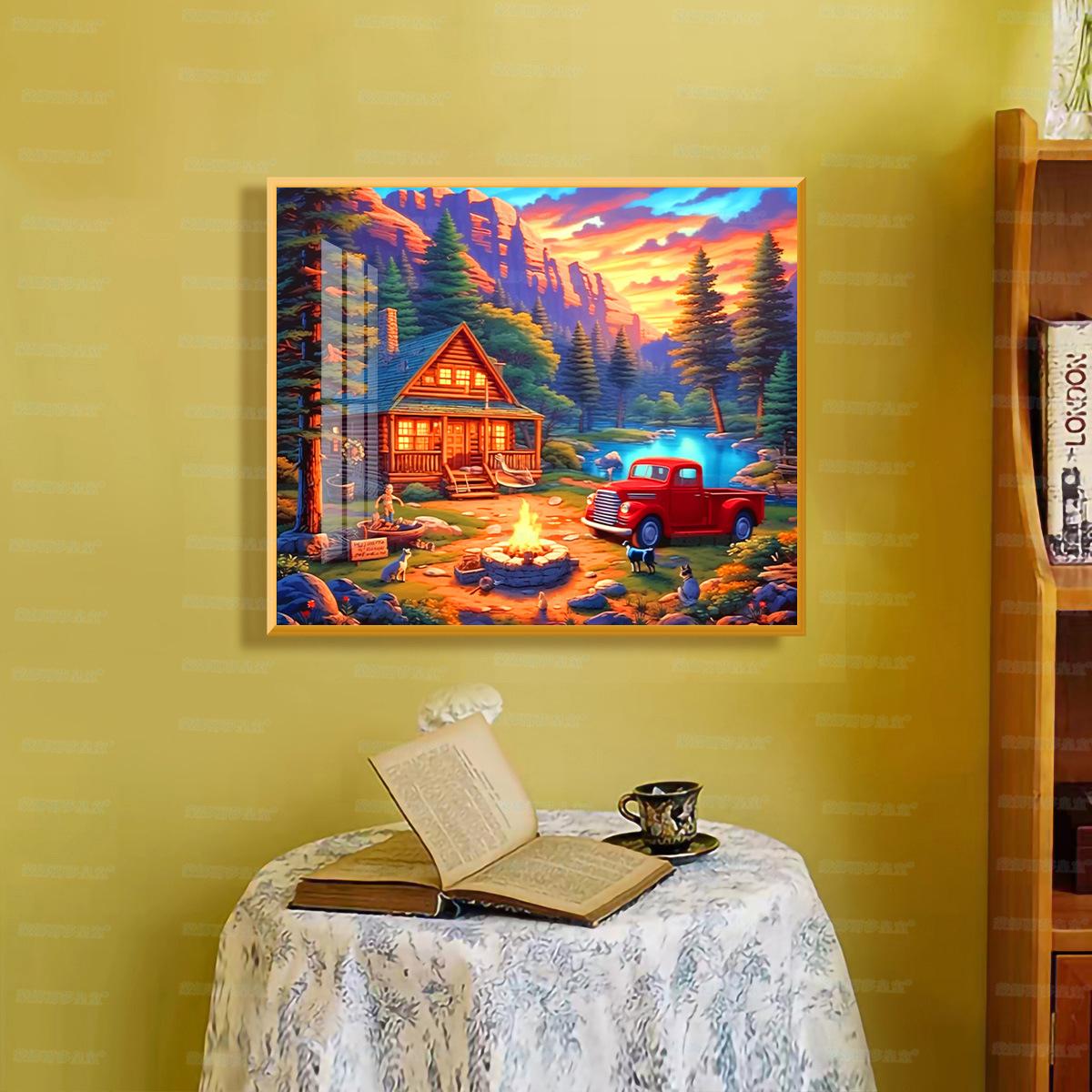 Nuevo modelo 2026 de punto de cruz transfronterizo, decoración artesanal de paisaje para sala de estar y dormitorio de casa de campo, bordado de punto de cruz de pieza pequeña image 2