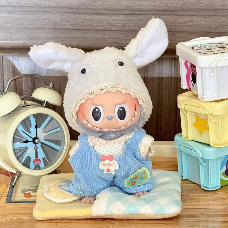 人形着せ替えスカート ラブベビー服 かわいいビニールぬいぐるみ ラブブ カジュアルスーツ服 7cm 布1|undefined