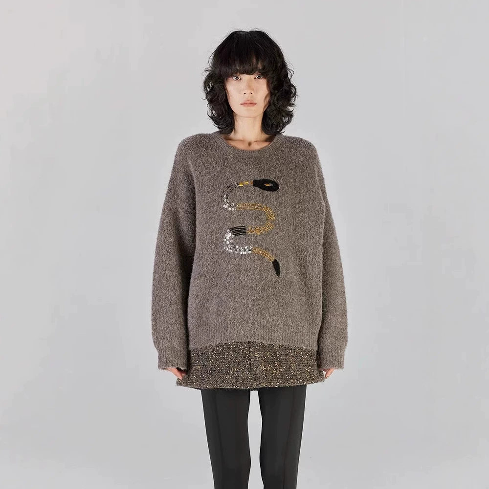 Autumn design sweater, high-quality style, oversize
