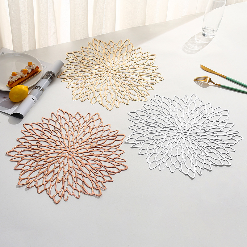 Transfronterizo nuevo Furong flor esterilla de PVC esterilla de aislamiento térmico europea estampado al por mayor esterilla de mesa impermeable decoración de restaurante occidental