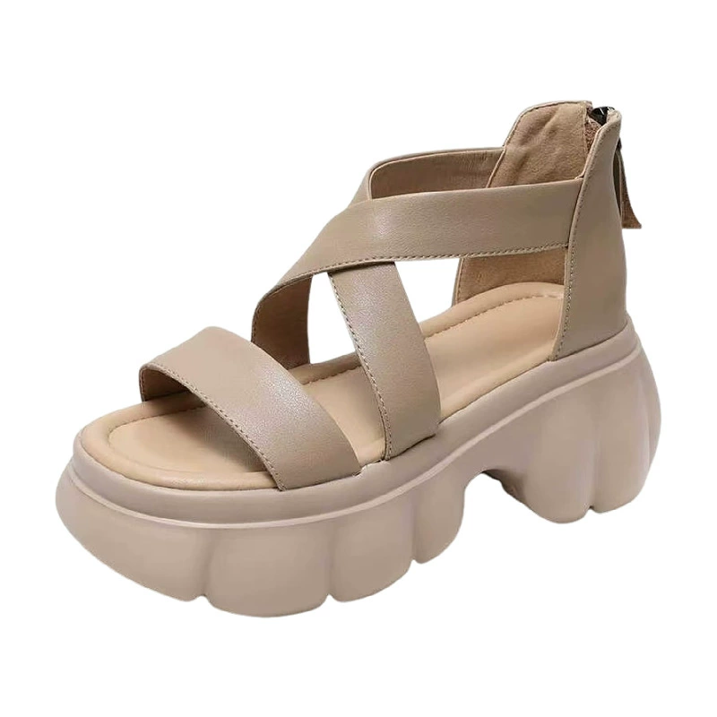 Summer sandals, beach footwear with zipper, 2025 years