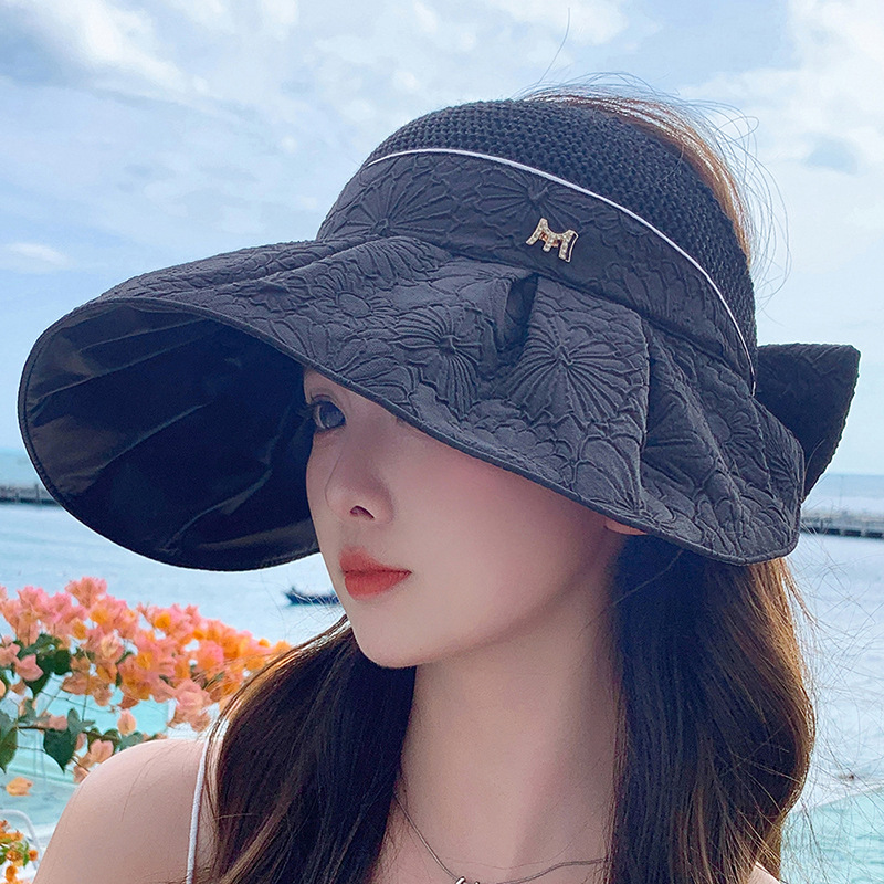 Women's Sun Visor Hat Stylish Travel Beach Sun Protection Hat_voghion.com