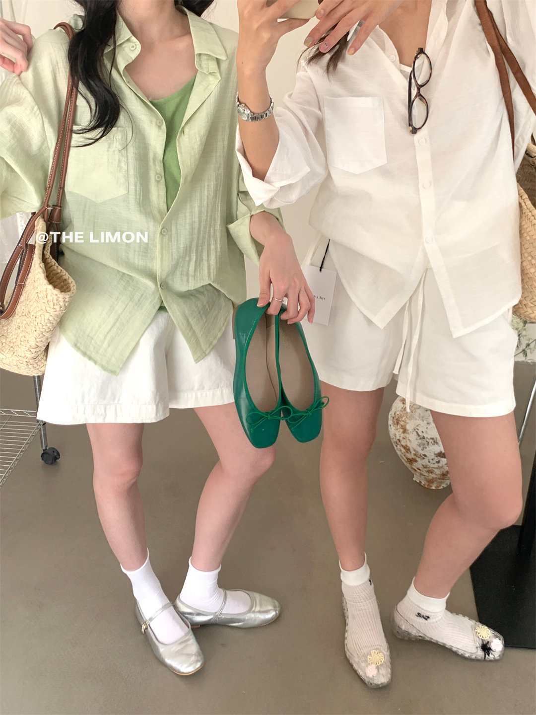 Áo sơ mi chống nắng nữ tay dài cổ bẻ dáng rộng chất liệu mỏng nhẹ — Vàng nhạt, xanh nhạt, Xanh Hàn, Xanh lá cây nhạtcolor chi tiết 59
