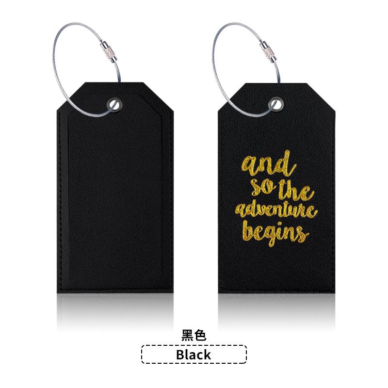 En stock tarjeta de embarque de cuero bronceado grueso de doble cara transfronteriza con tarjeta de papel de firma etiqueta de equipaje pu etiqueta de equipaje