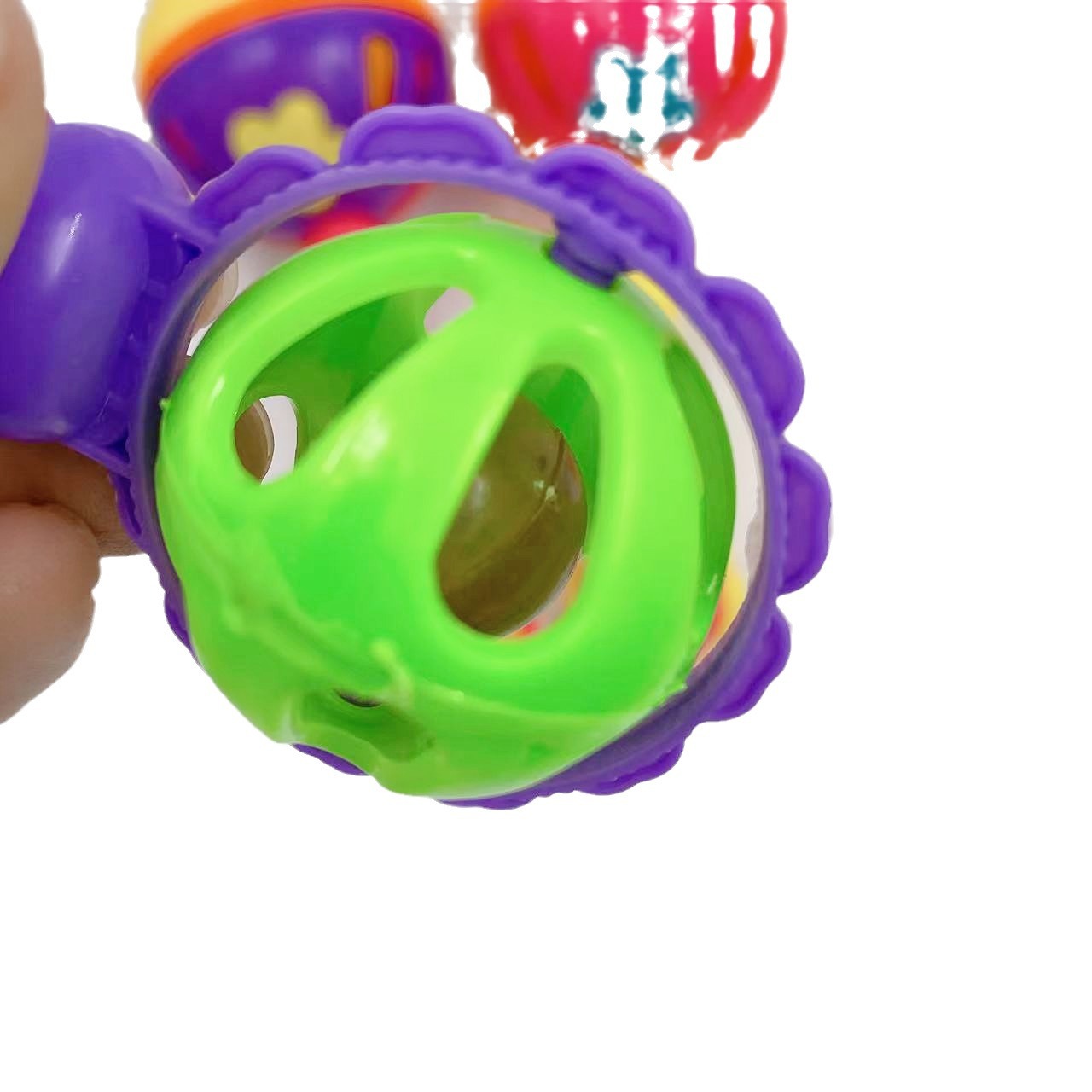 Campinas de mano de plástico para niños grandes coloridas bolas de tambor de ondas tipo campana de mano Linyi al por mayor