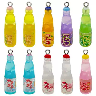 diy仿真波子汽水迷你小瓶子吊坠树脂饰品配件项链钥匙扣耳环挂件