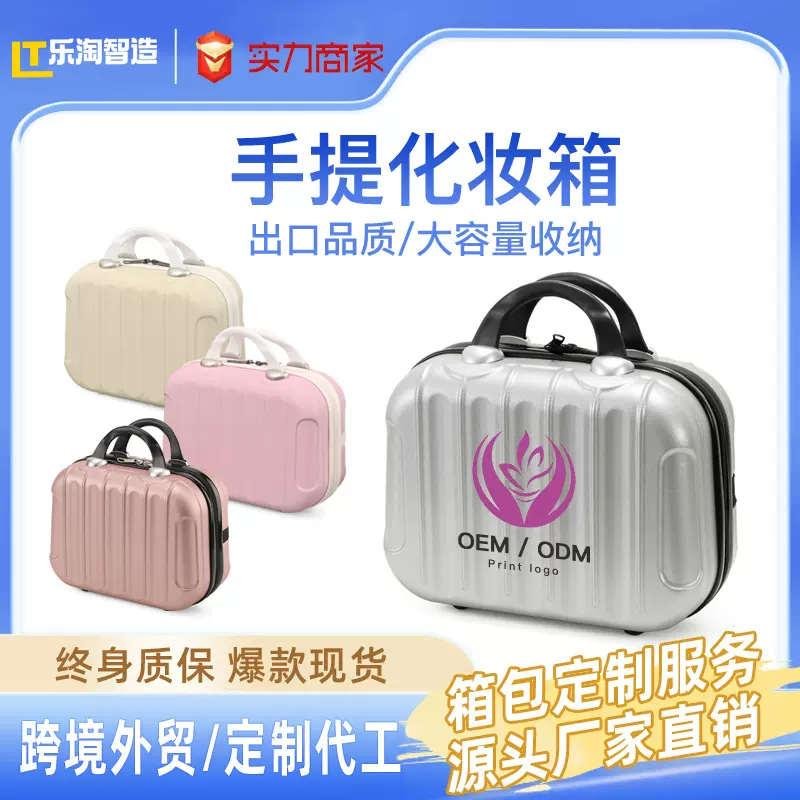 定制手提箱14寸化妆包小型轻便迷你收纳小箱子化妆品行李箱批发
