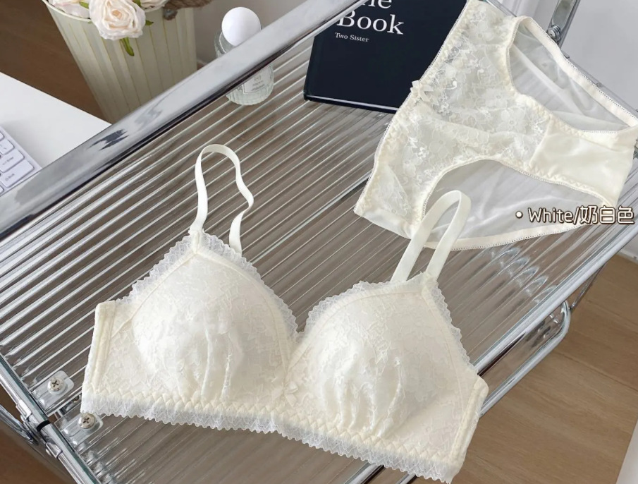 Encaje sin anillo de acero para reunir a la niña pura, sujetador de ropa interior desnuda cómodo y sin costuras de una pieza