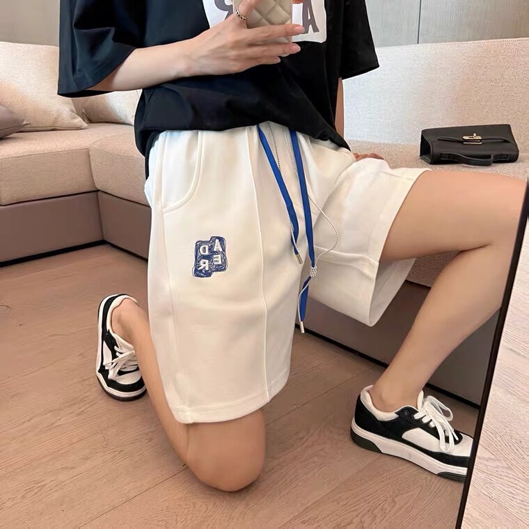 South Korea's ADER Shorts Maze Embroidered logo Drawstring Shorts Men's and Women's Loose Casual Pants Couples Same Style