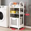 4002 pearl white round armrest 3-tier laundry hamper storage rack