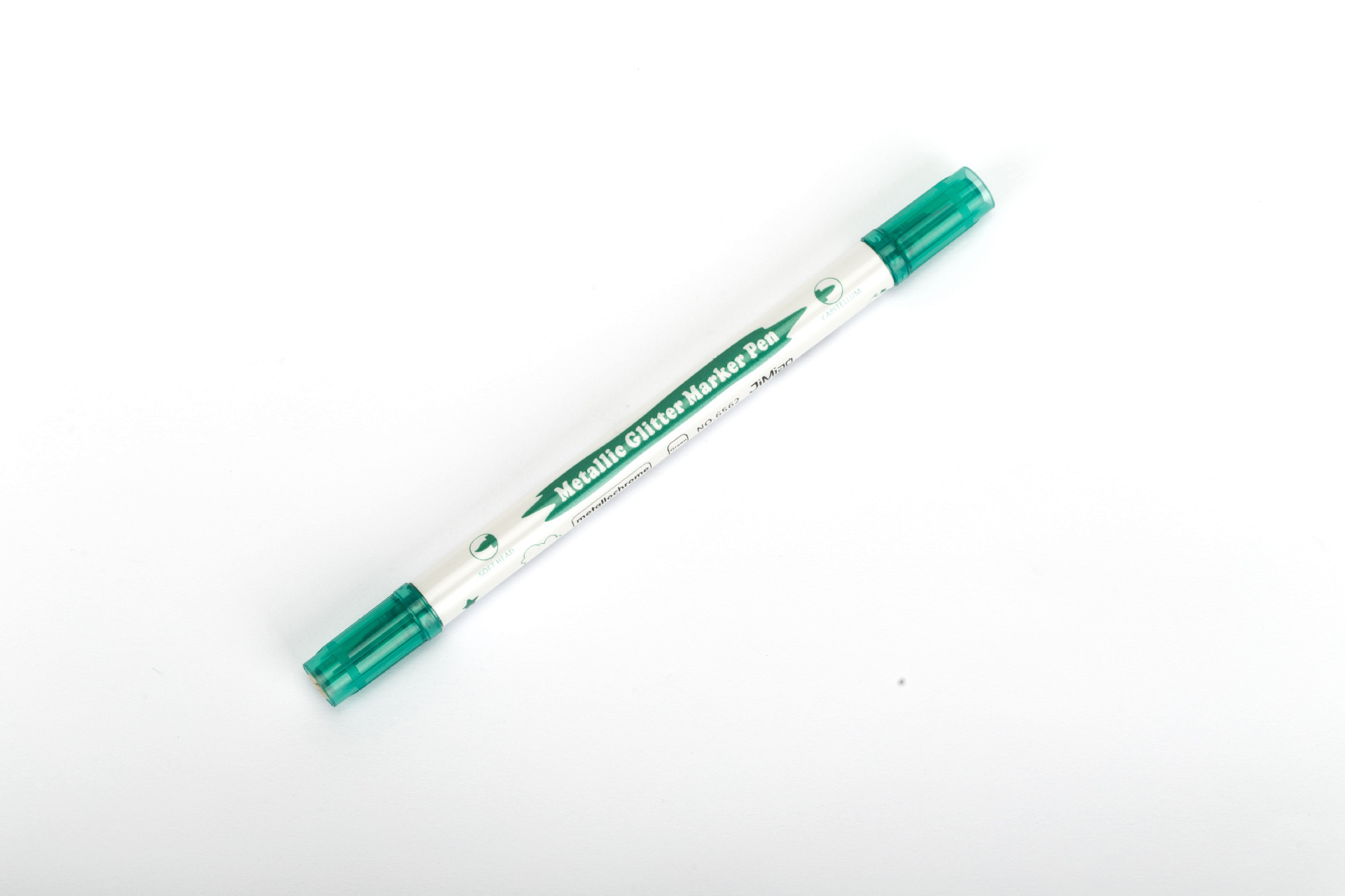 Marca de doble cabeza de metal color suave cabeza de la pluma cuenta de la mano pluma de productos genuinos arte pluma de alto brillo escritura regular pluma de metal brillante de oro