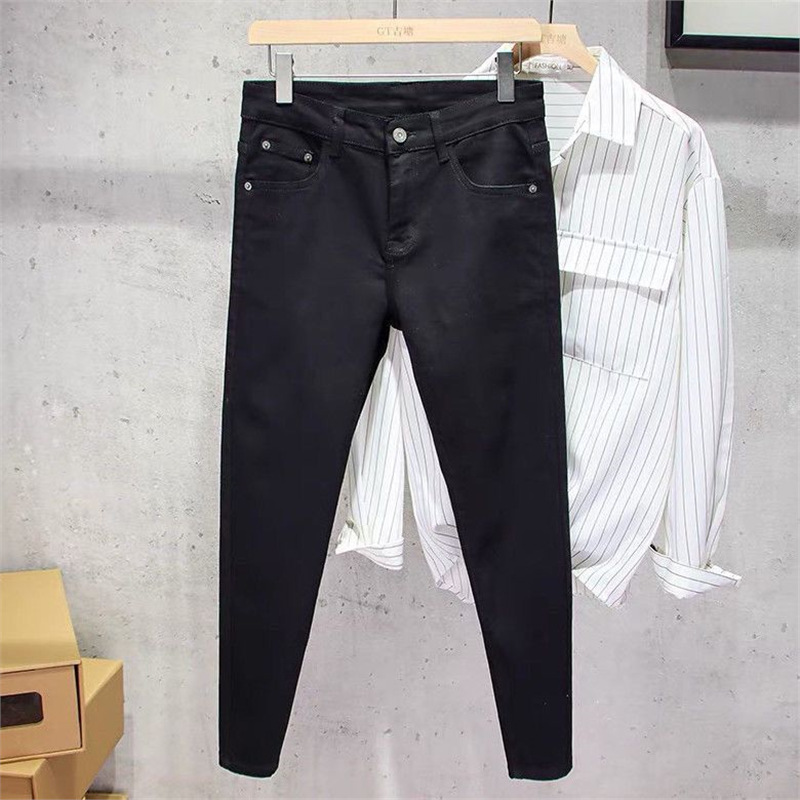 Abbigliamento maschile Jeans da motociclista retrò alla moda per uomo, Jeans skinny aderenti elasticizzati con patchwork effetto consumato, Pantaloni casual lavati in stile coreano._voghion.com