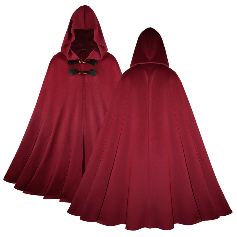 中世纪麂皮绒斗篷万圣节复古披风战斗战士角色扮演cosplay服装|undefined
