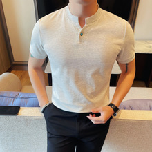 高品质精品男士短袖夏季新款时尚百搭休闲半袖T恤潮流修身短袖