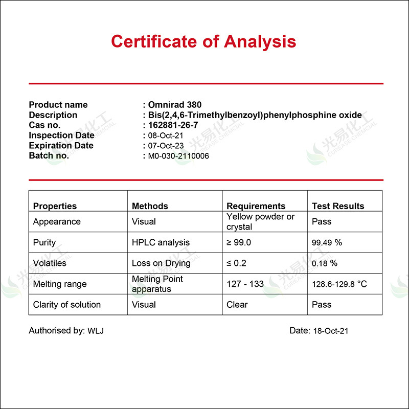 IGM��������Omnirad 380 ����819 ����̻�UV������ ���׻���