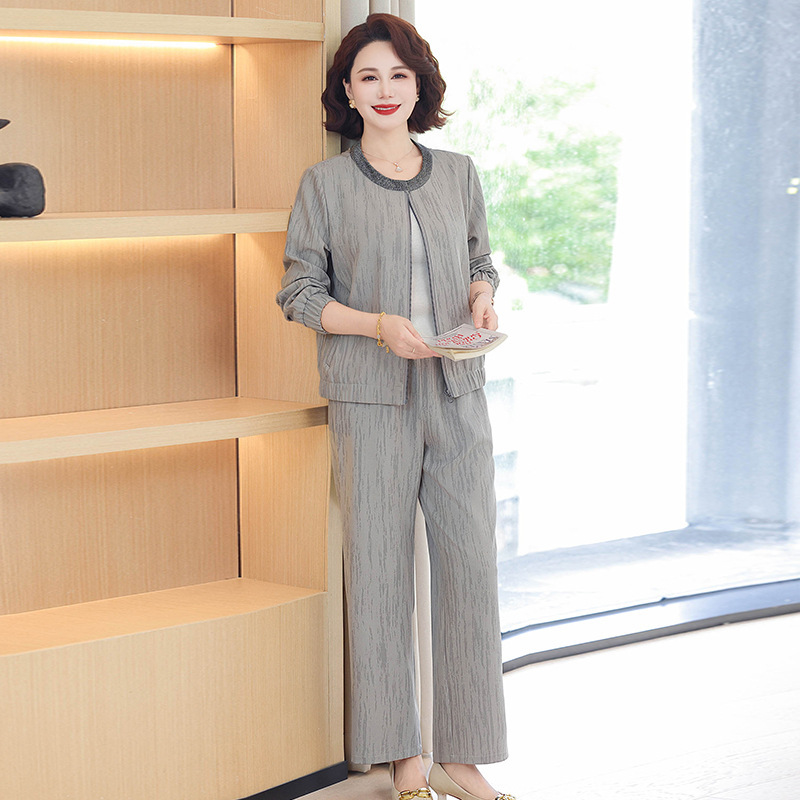 妈妈秋装新中式衬衫套装2025新款中老年女装秋季长袖上衣服春秋装|undefined