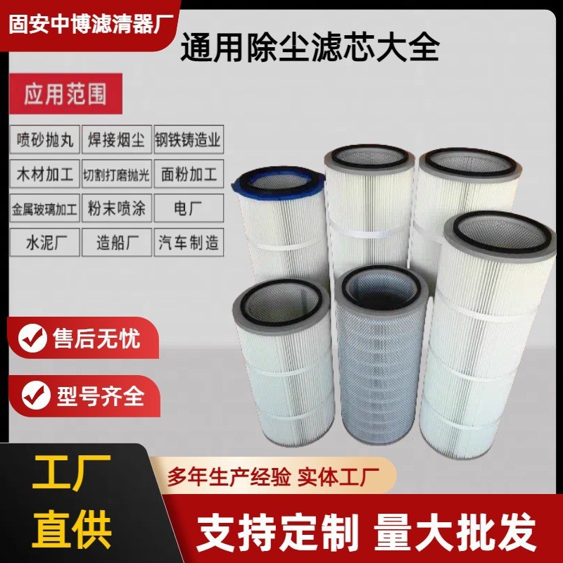 厂家供应抛丸机除尘滤筒 聚酯纤维喷塑喷砂滤芯粉末回收滤筒滤芯