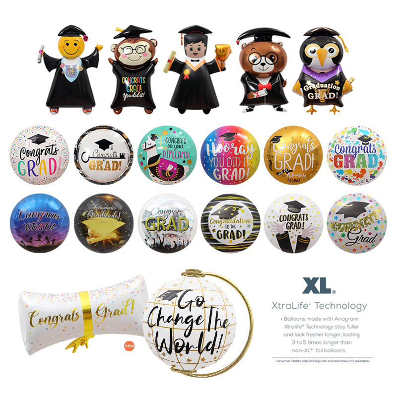 School graduation decoration balloon graduation photo photo commemorative balloon doctor cap cartoon aluminum film balloon column School graduation decoration balloon graduation photo photo commemorative balloon doctor cap cartoon aluminum film balloon column
