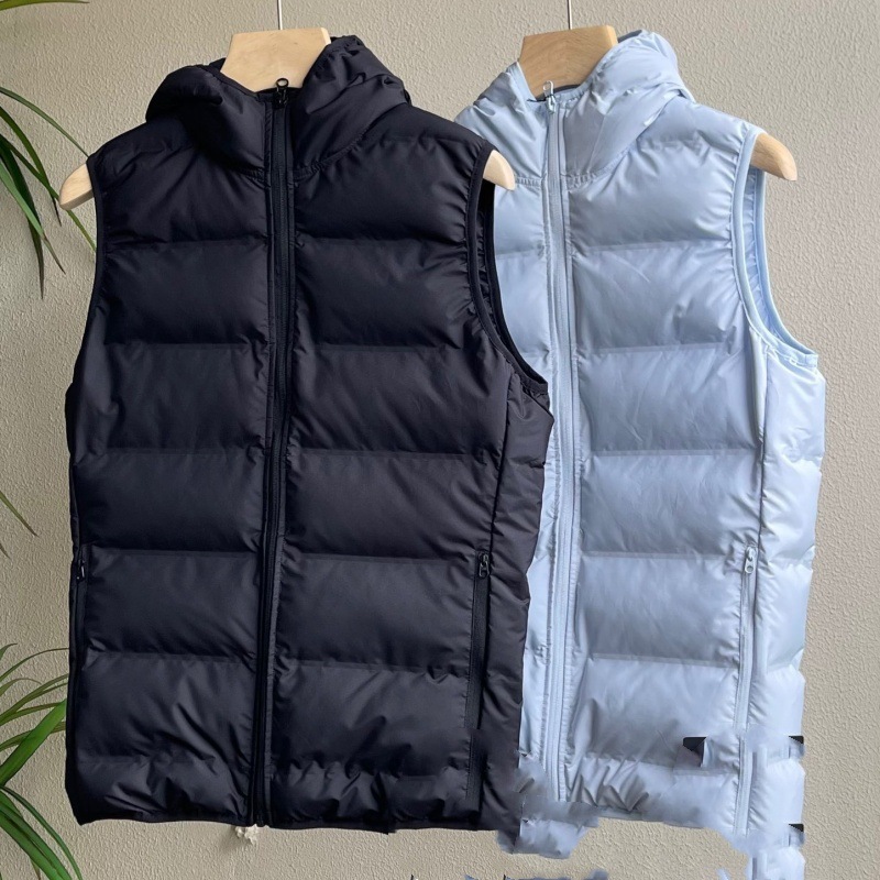 24SS Deportes y ocio chaleco de algodón encapuchado chaleco de algodón de invierno chaleco de algodón sin mangas