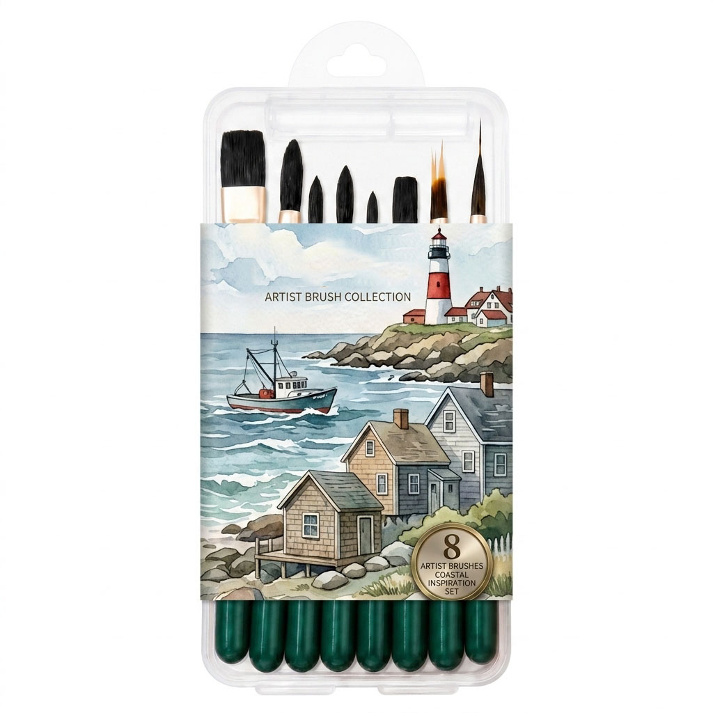 Cross-border bestselling portable watercolor brush set 8-piece high-quality nylon hair outdoor sketching painting tools