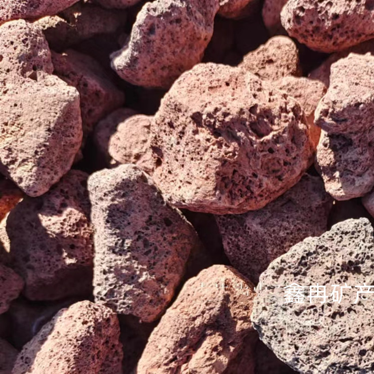 供应红色黑色大块造景火山石多孔滤水火山石 园艺种植火山石