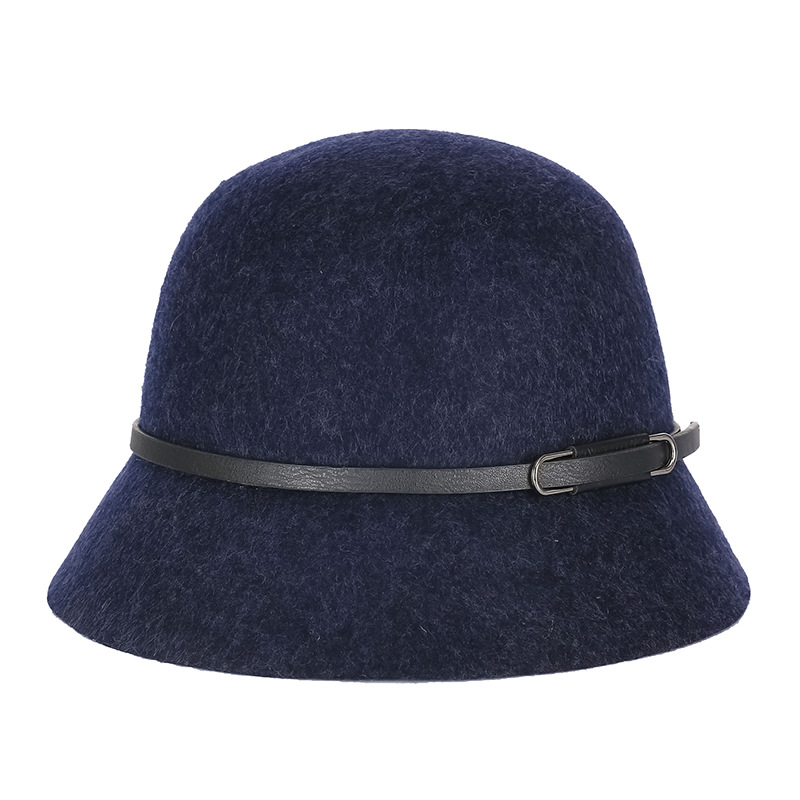 Sombrero de las mujeres de otoño e invierno de lana pura lana sombrero de la cuenca coreano japonés caliente impreso sombrero de fieltro fábrica en stock venta al por mayor image 17