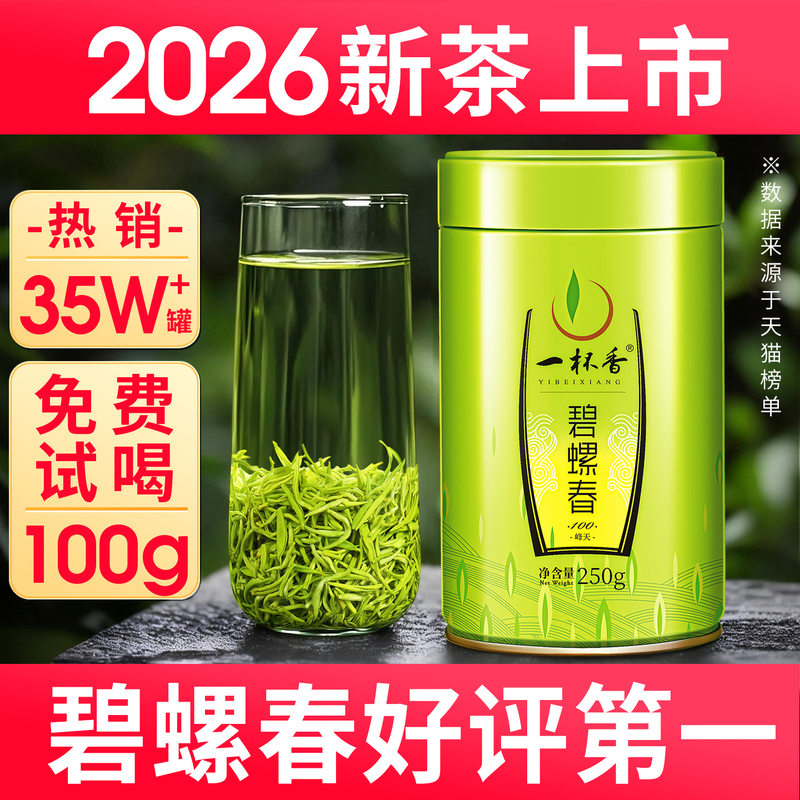 6 New Tea Boxes of Suzhou Biluochun Pre-Harvest Green Tea for Personal Consumption, Genuine Flagship Store