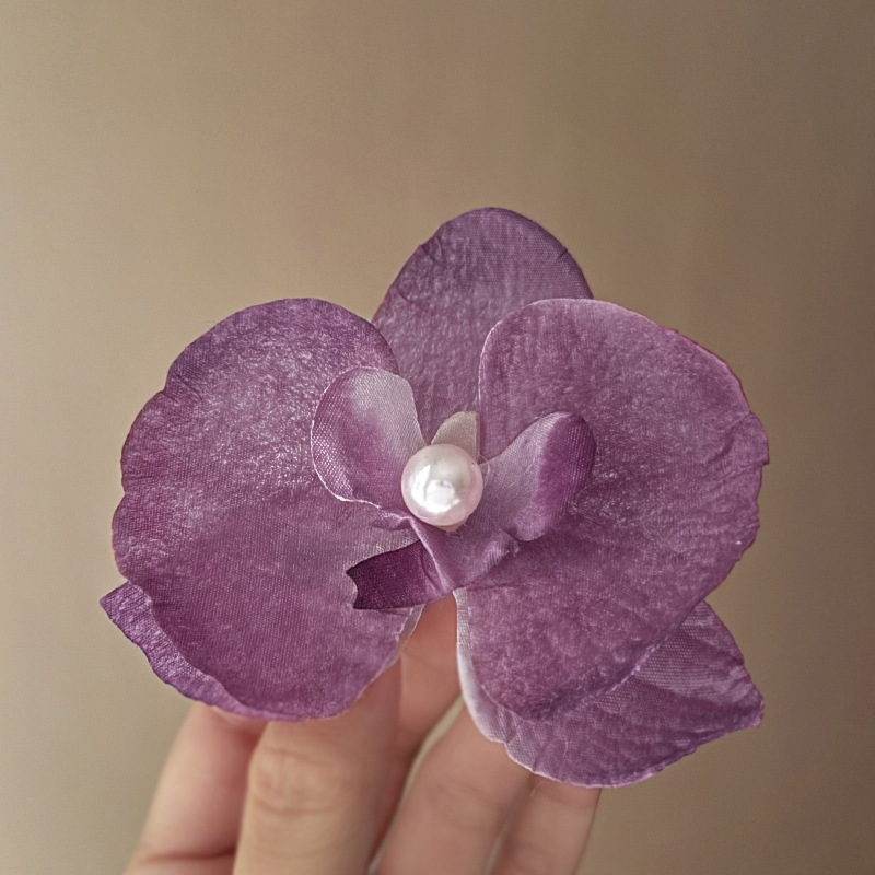 Super Fairy Sweet Phalaenopsis Flower Pearl Duckbill Clip Bangs Side Hairpin Fashion High-end Hair Accessories Wholesale Women