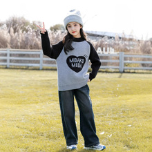 女童加厚毛衣春秋款新款爱心毛线女孩冬季上衣儿童秋装网红针织衫