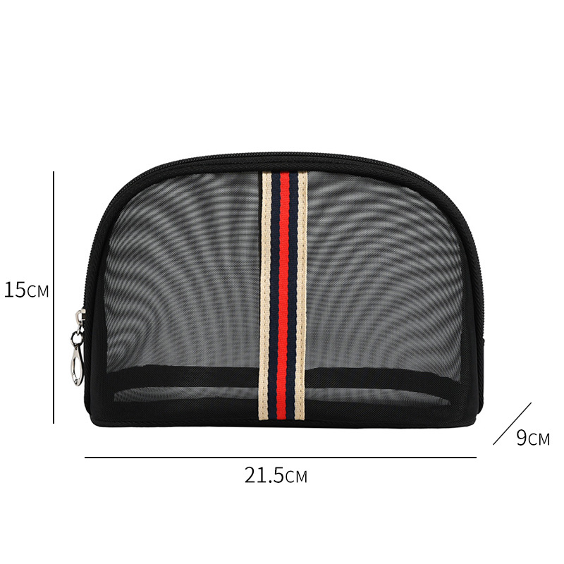 Fábrica al por mayor de gran capacidad de malla bolsa de lavado portátil de viaje bolsa de cosméticos transparente bolsa de almacenamiento de malla se puede personalizar logo