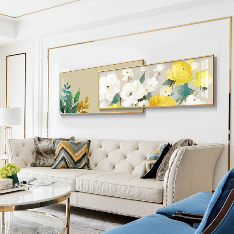 Современный американский living room диван фоновая стена украшение картина высокий уровень чувствительности фреска простой маленький свежий цветок баннер висит картина