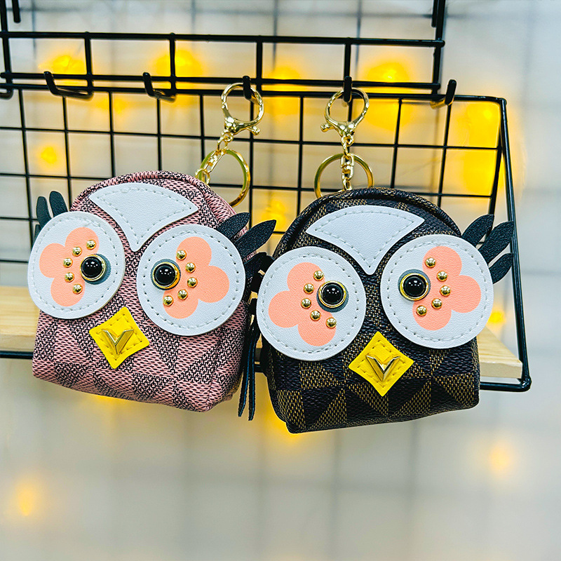 クロスボーダー流行のフクロウ型小銭入れキーホルダー、小さくて可愛い子供用収納、Bluetoothバッグペンダント、小銭入れ|undefined