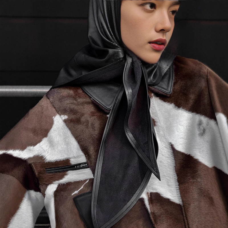 High Quality Street Jacket Women's Classic Imitation Horse Hair Cow Pattern Short Street Leather Jacket