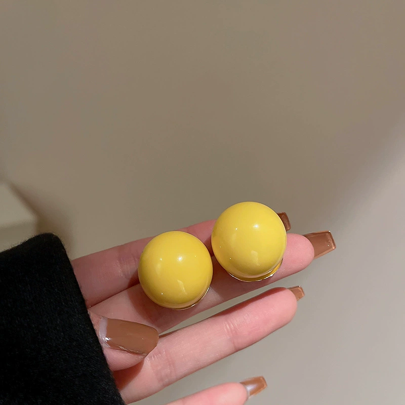 Серьги — коллекция модной желтой Fresh, цветы и минималистичные стили, гипоаллергенные штифты