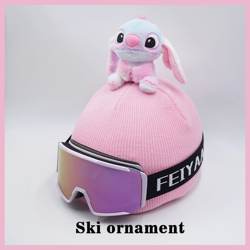 Tie-dye Stitch Doll Cartoon Ski Hat Helmet Cover Handmade Plush