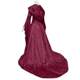 Cross Border 2022 Simple Women cos Clothing Medieval Retro Style Wedding Dress 4 Color Hooded Tunic Dress cospla