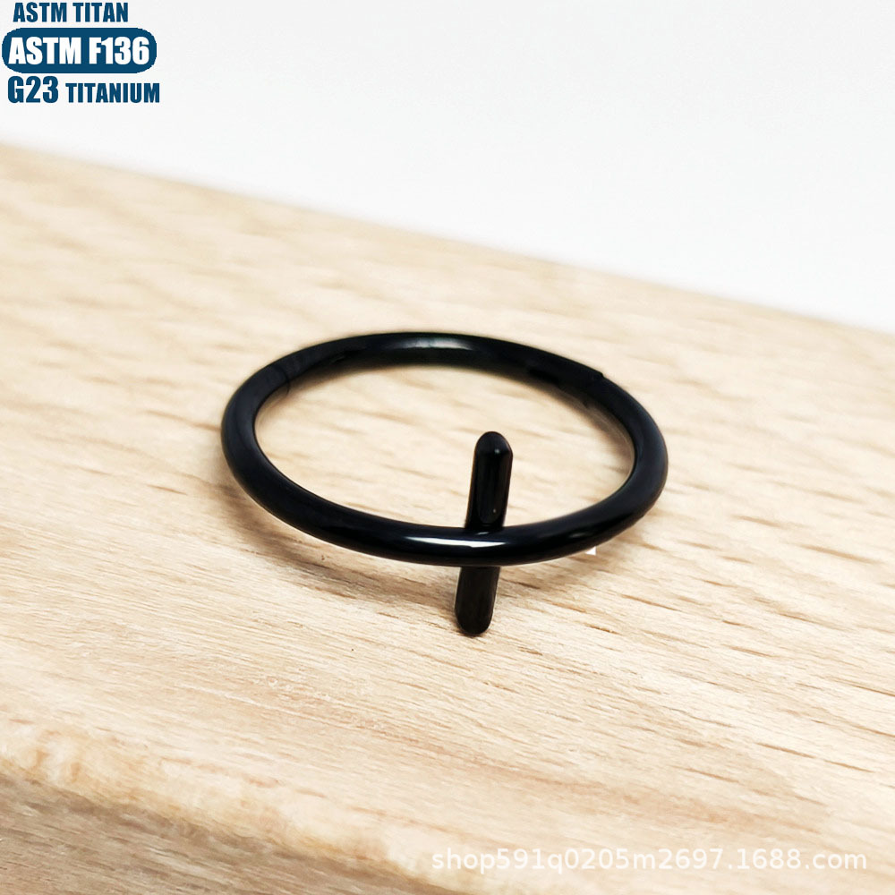 F136 Titanium Alloy Cross Seamless Nose Ring Closed Ring Implant Grade Tragus Cartilage Hoop detail image 7
