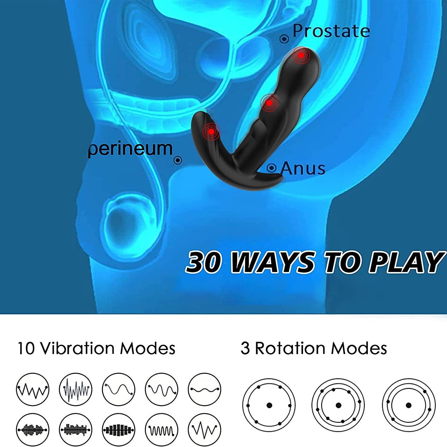 Prostate Massager Remote Controlled Vibrating Anal Plug Silicone_voghion.com