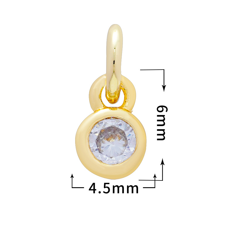 Inlay Design 1 Piece Copper Zircon Star Moon Heart Shape Pendant Charms Bracelets Earrings