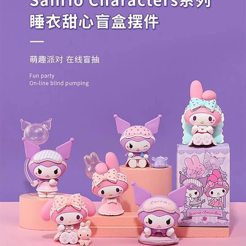 Пижама Sanrio, серия Sweetheart, блинд-бокс с фигурками-украшениями, модные игрушки и декор, новогодний подарок
